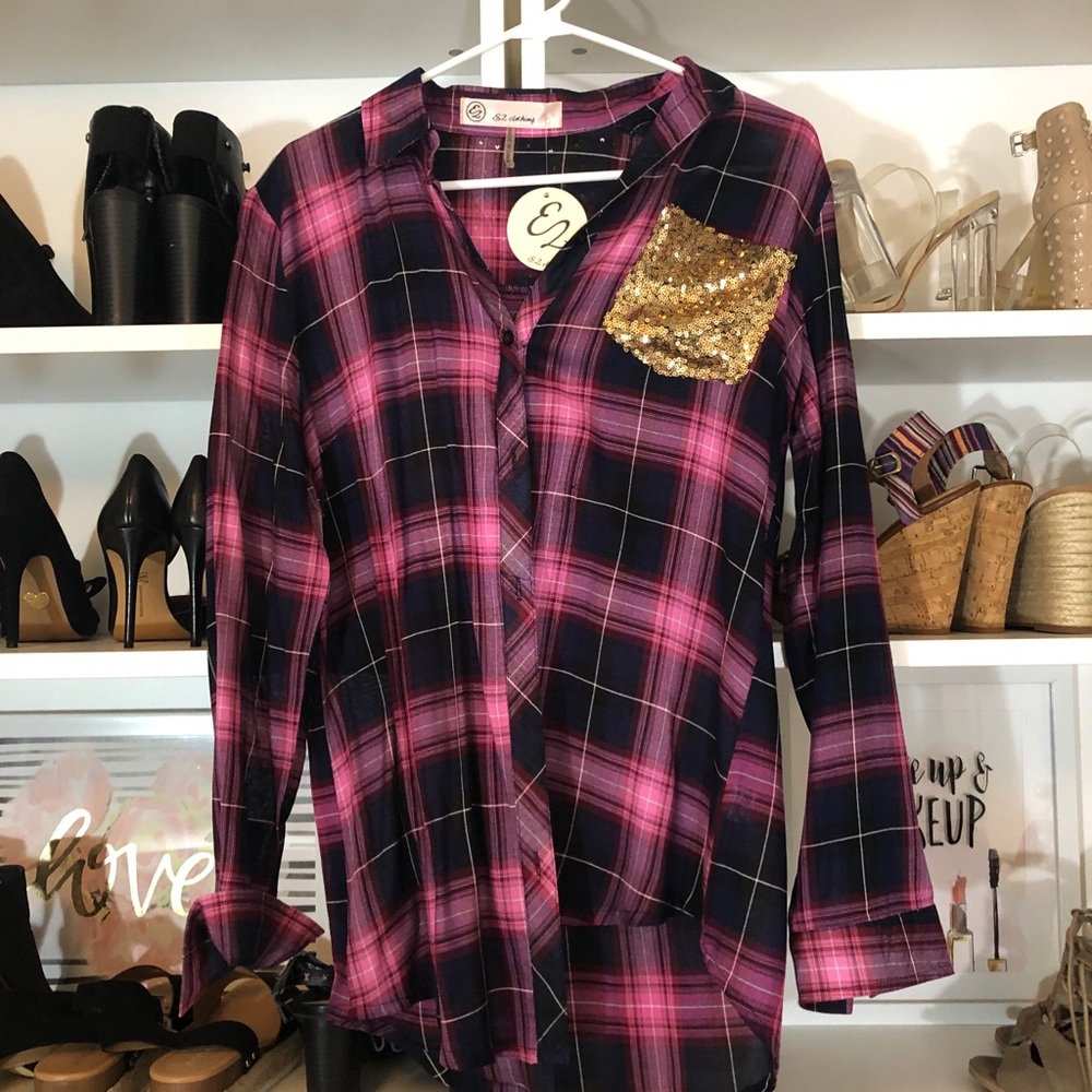Glitter button up